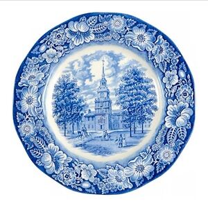 (2) LIBERTY BLUE vintage ironstone dinner plates by staffordshire~ england